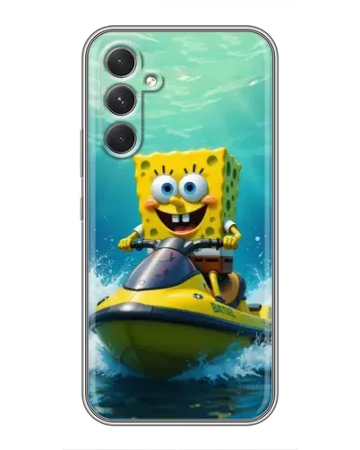 Чехол для TECNO Camon 50 с картинкой «Спанч Боб на гидроцикле»