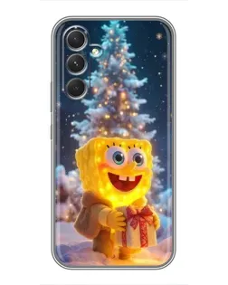 Чехол для TECNO Camon 50 с картинкой «Рождественский Спанч Боб»