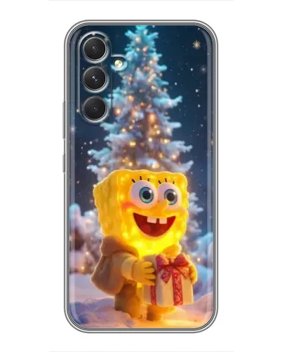 Чехол для TECNO Camon 50 с картинкой «Рождественский Спанч Боб»