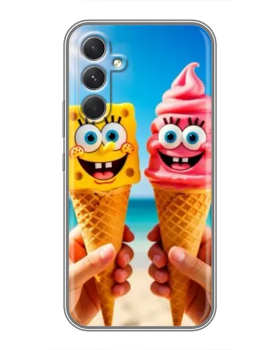 Чехол для TECNO Camon 50 с картинкой «Спанч Боб мороженое»