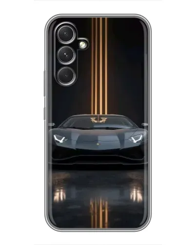 Чохол для TECNO Camon 50 з картинкою «Lamborghini золоті лінії»