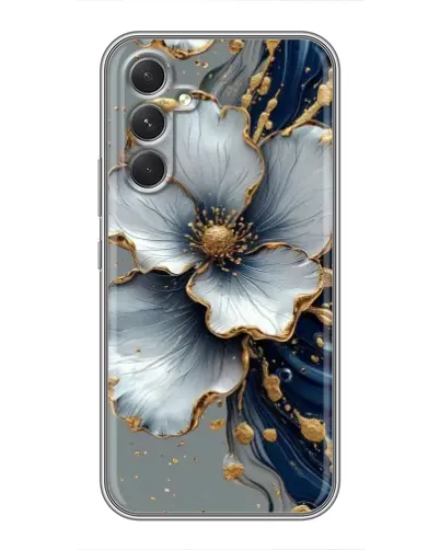 Чохол для TECNO Camon 50 з картинкою «Біла квітка та золотий флюїд» Чохол для TECNO Camon 50 з картинкою «Біла квітка та золотий флюїд»