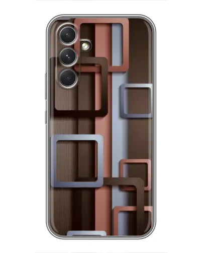 Чохол для TECNO Camon 50 з картинкою «Коричневі об'ємні квадрати»