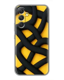 Чохол для TECNO Camon 50 з картинкою «Чорне жовте переплетення»