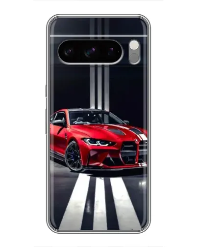 Чохол для TECNO Camon Slim з картинкою «Червона BMW на дорозі»