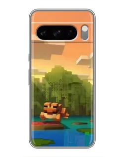 Чохол для TECNO Camon Slim з картинкою «Майнкрафт захід сонця»