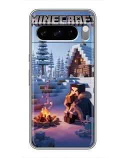 Чохол для TECNO Camon Slim з картинкою «Зимовий Minecraft»