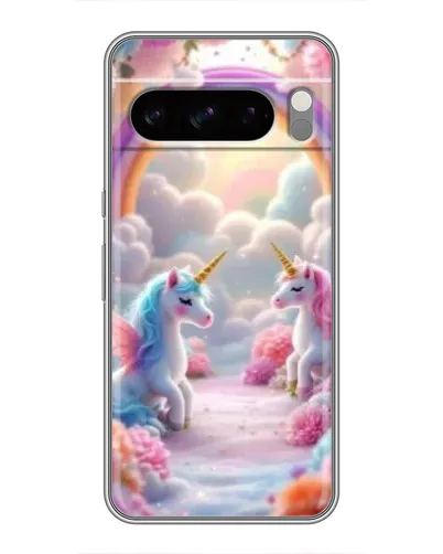 Чехол для TECNO Camon Slim с картинкой «Радуга и единороги»