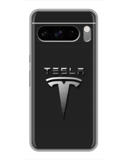 Чохол для TECNO Camon Slim з картинкою «Сталевий логотип Tesla»