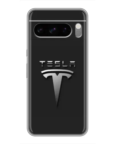 Чохол для TECNO Camon Slim з картинкою «Сталевий логотип Tesla»