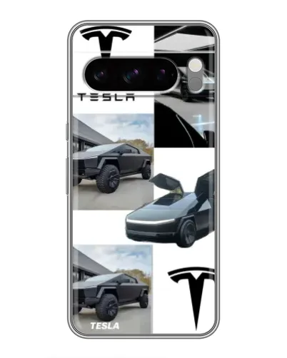 Чохол для TECNO Camon Slim з картинкою «Колаж Cybertruck Tesla»
