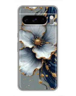 Чехол для TECNO Camon Slim с картинкой «Белый цветок и золотой флюид»