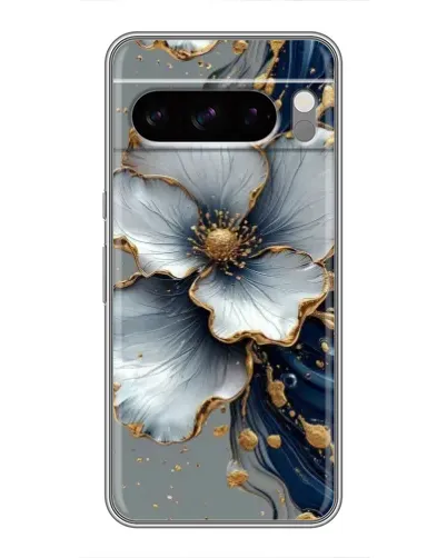 Чехол для TECNO Camon Slim с картинкой «Белый цветок и золотой флюид» Чехол для TECNO Camon Slim с картинкой «Белый цветок и золотой флюид»