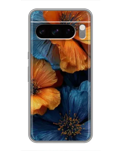 Чехол для TECNO Camon Slim с картинкой «Яркая сине-оранжевая флора» Чехол для TECNO Camon Slim с картинкой «Яркая сине-оранжевая флора»