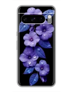 Чохол для TECNO Camon Slim з картинкою «Фіолетові квіти з росою»