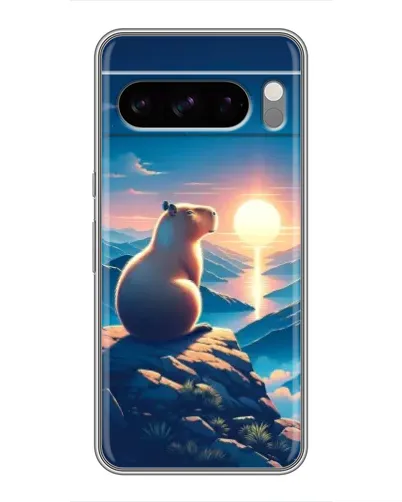Чохол для TECNO Camon Slim з картинкою «Захід сонця з капібарою»