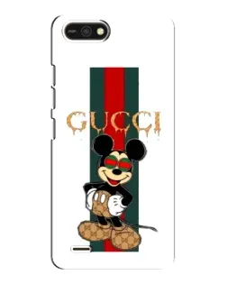 Чехол для TECNO POP 2F с картинкой «Микки Маус Gucci — полосы»