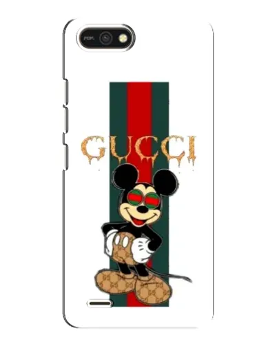 Чехол для TECNO POP 2F с картинкой «Микки Маус Gucci — полосы»
