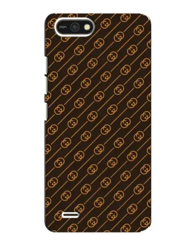 Чехол для TECNO POP 2F с картинкой «Gucci — золотые диагонали»