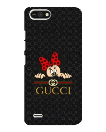 Чехол для TECNO POP 2F с картинкой «Минни Маус Gucci — черный»
