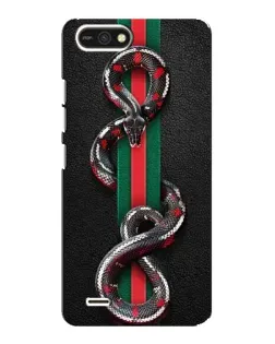 Чехол для TECNO POP 2F с картинкой «Gucci — змея на полосе»