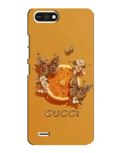 Чехол для TECNO POP 2F с картинкой «Gucci — золотые бабочки»