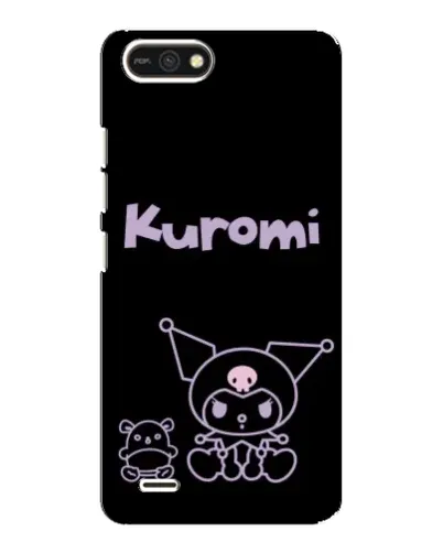 Чехол для TECNO POP 2F с картинкой «Kuromi — черный минимализм»