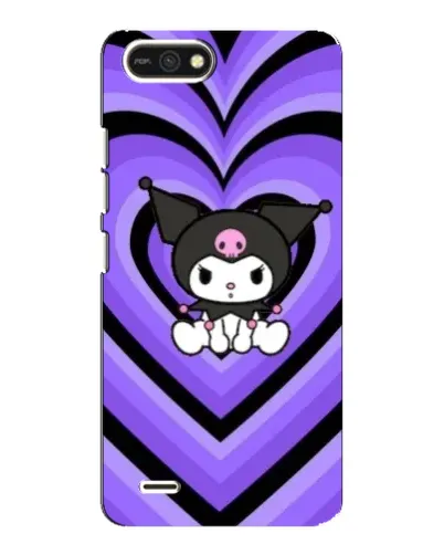 Чехол для TECNO POP 2F с картинкой «Kuromi и фиолетовые сердца»