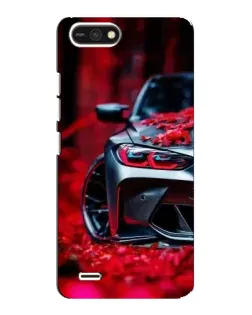 Чехол для TECNO POP 2F с картинкой «Спортивная BMW и цветы»