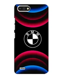 Чехол для TECNO POP 2F с картинкой «Логотип BMW и неоновые дуги»