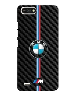 Чехол для TECNO POP 2F с картинкой «Эмблема BMW и карбон»