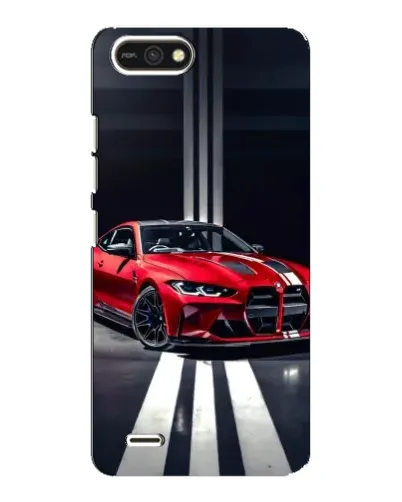Чехол для TECNO POP 2F с картинкой «Красная BMW на дороге»
