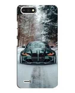 Чехол для TECNO POP 2F с картинкой «BMW в зимнем лесу»
