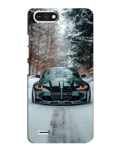 Чехол для TECNO POP 2F с картинкой «BMW в зимнем лесу»