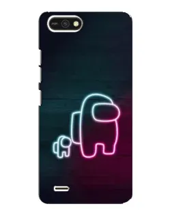 Чехол для TECNO POP 2F с картинкой «Among Us неон-арт»