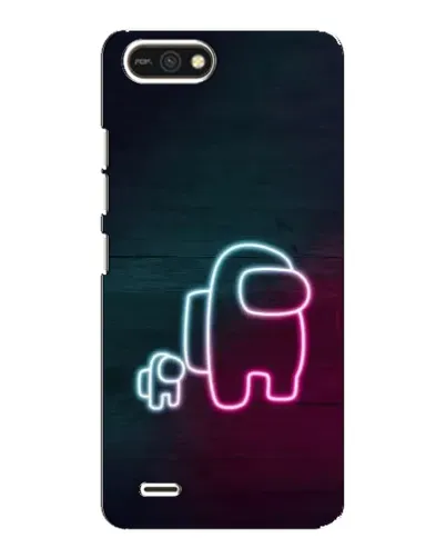Чехол для TECNO POP 2F с картинкой «Among Us неон-арт»