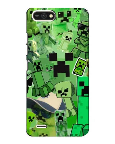 Чехол для TECNO POP 2F с картинкой «Криперы Minecraft»