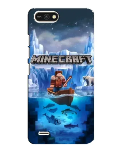 Чехол для TECNO POP 2F с картинкой «Minecraft ледяной мир»