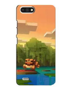 Чехол для TECNO POP 2F с картинкой «Майнкрафт закат солнца»