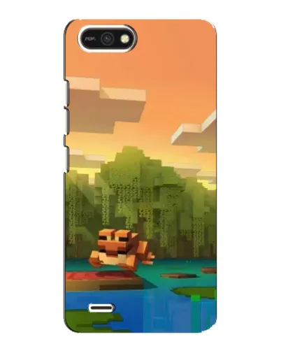 Чехол для TECNO POP 2F с картинкой «Майнкрафт закат солнца»