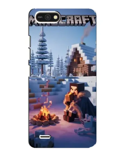 Чехол для TECNO POP 2F с картинкой «Зимний Minecraft»