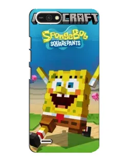 Чохол для TECNO POP 2F з картинкою «Губка Боб Minecraft»