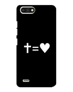 Чехол для TECNO POP 2F с картинкой «Крест и Сердце»