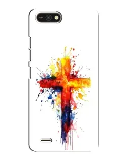Чехол для TECNO POP 2F с картинкой «Акварельный крест»