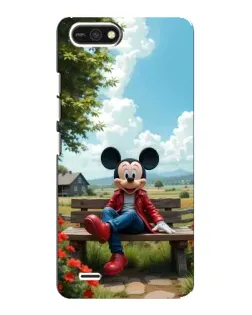 Чехол для TECNO POP 2F с картинкой «Микки на скамейке»