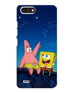 Чехол для TECNO POP 2F с картинкой «Губка Боб и Патрик ночью»