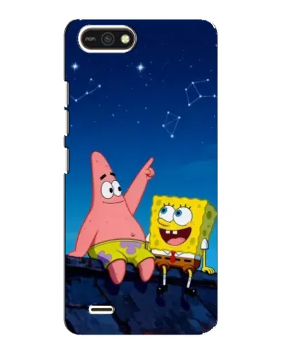 Чехол для TECNO POP 2F с картинкой «Губка Боб и Патрик ночью»