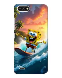 Чехол для TECNO POP 2F с картинкой «Губка Боб серфингист»
