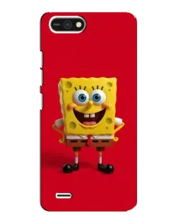 Чехол для TECNO POP 2F с картинкой «Спанч Боб на красном»