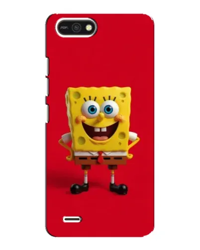 Чехол для TECNO POP 2F с картинкой «Спанч Боб на красном»